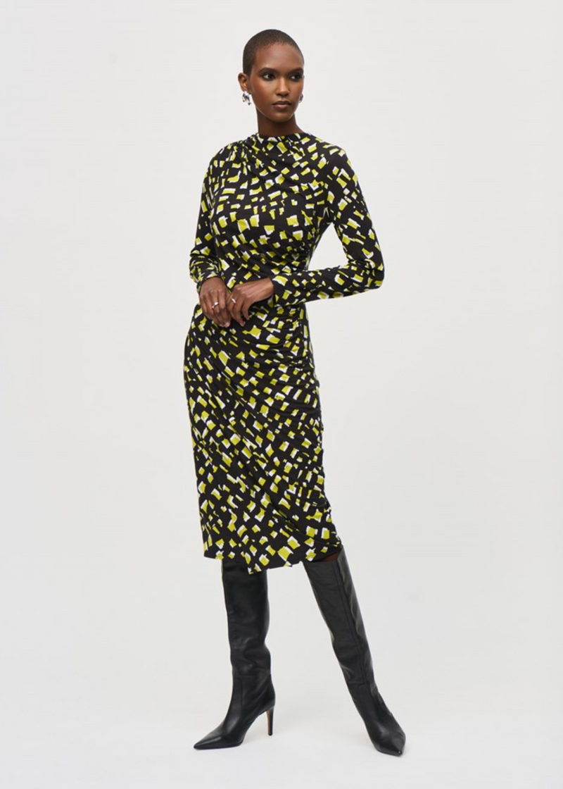 Janet - Joseph Ribkoff Rayon Jersey Abstract Print Sheath Dress