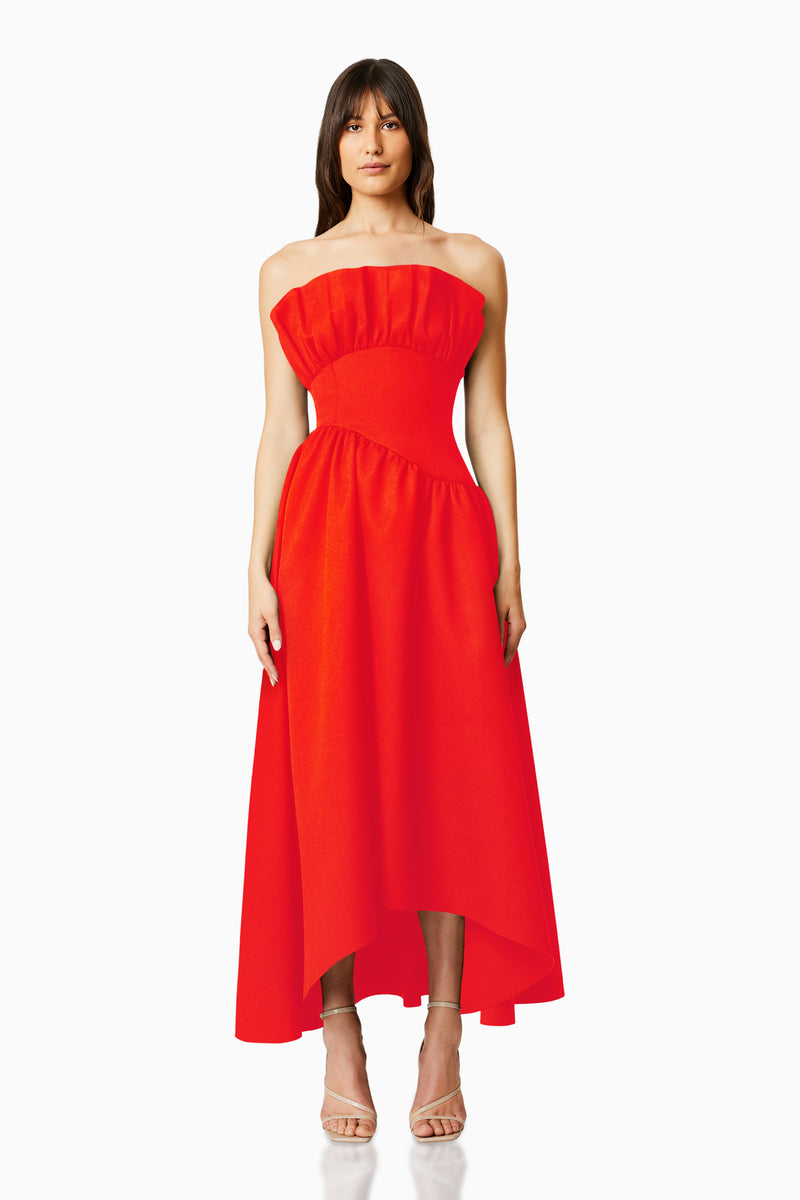 Elliatt Laurel Structured Ruffle Red Dress