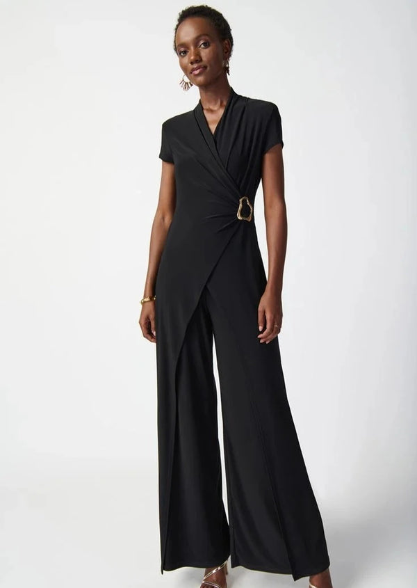 Olivia Joseph Ribkoff Silky Knit Wide-Leg Jumpsuit