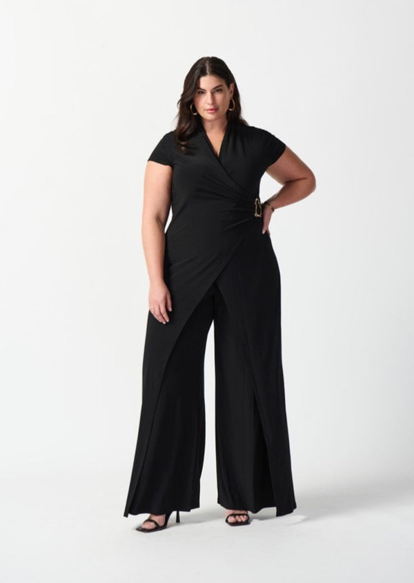 Olivia Joseph Ribkoff Silky Knit Wide-Leg Jumpsuit