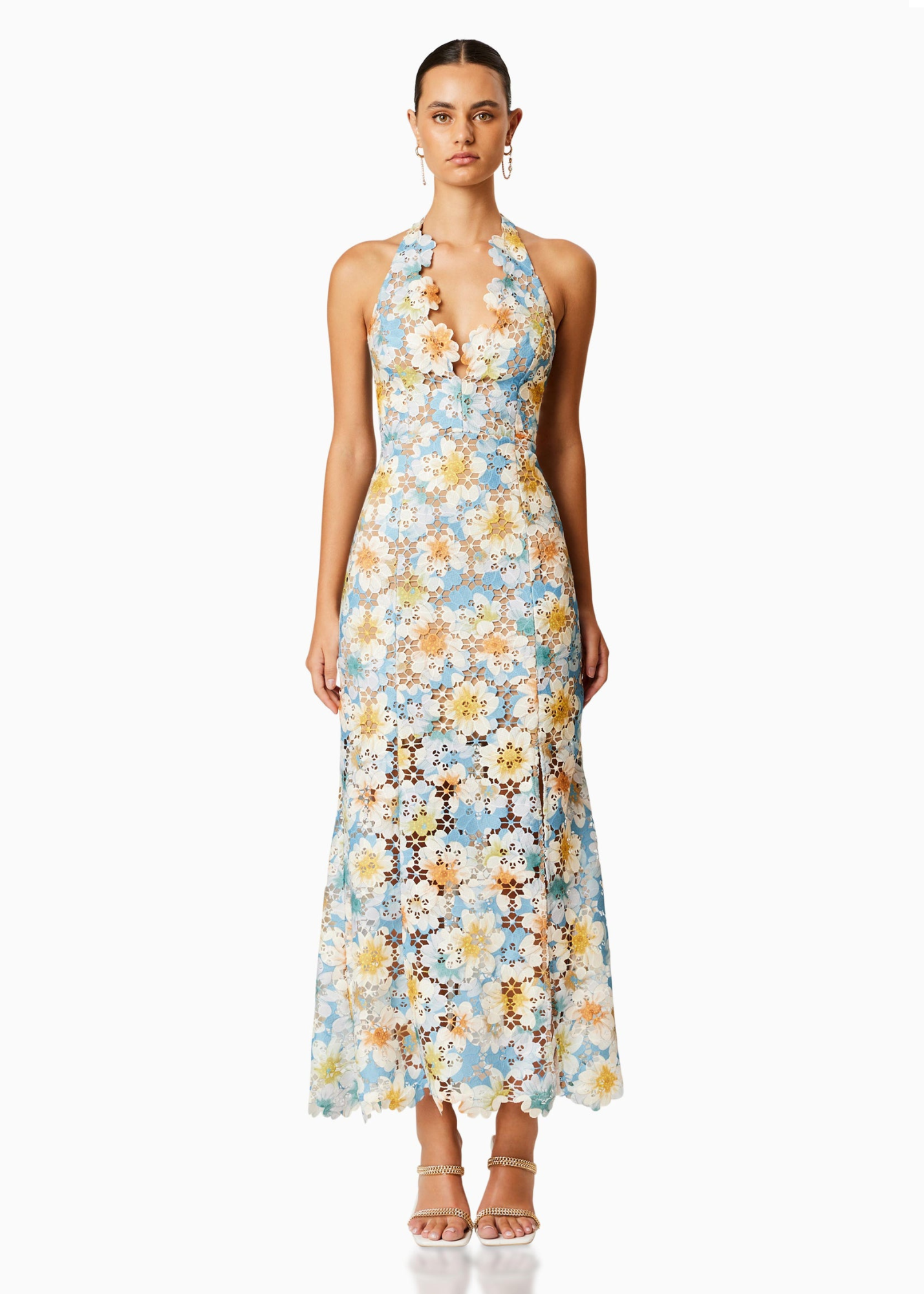 Elliatt Nesting Floral Lace Maxi Dress In Multi