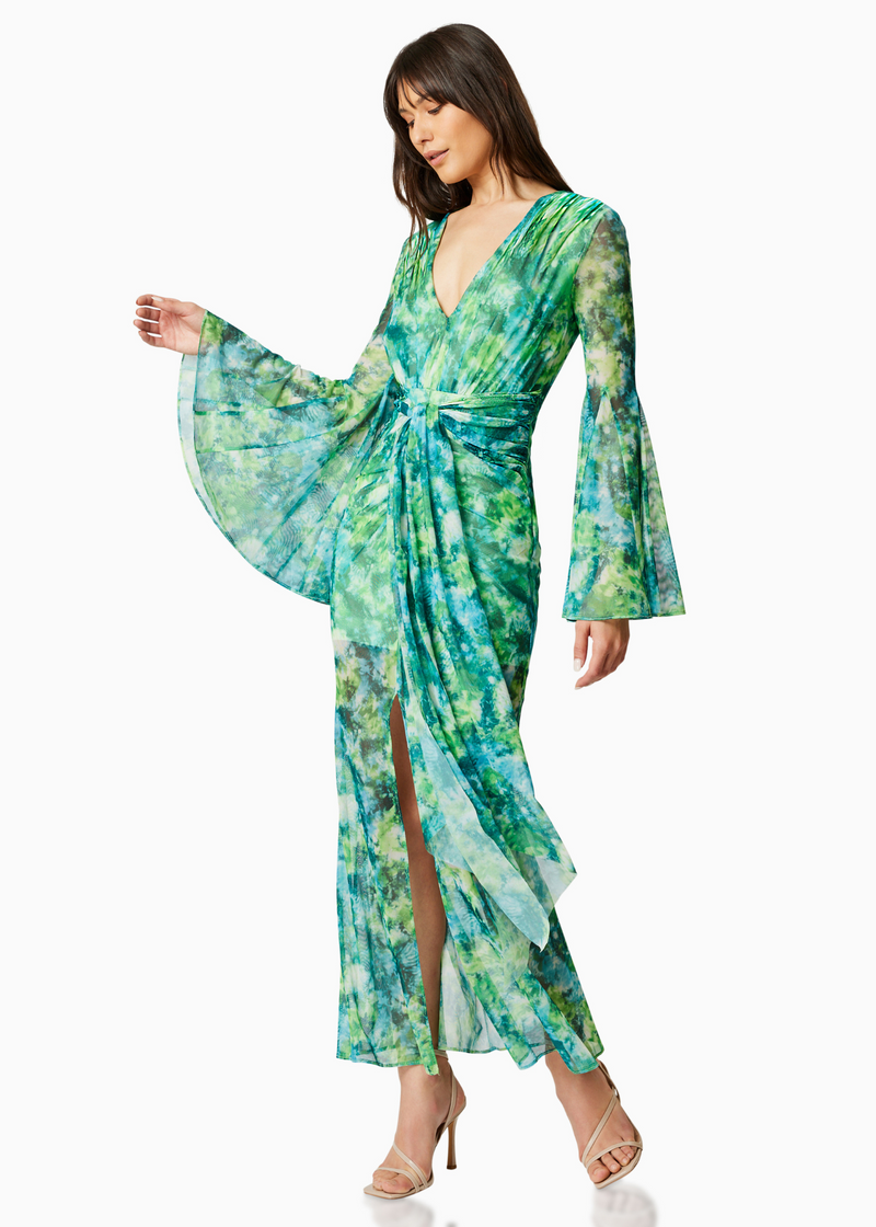 Serene - Elliatt Jonquil Long Sleeve Maxi Dress in Green