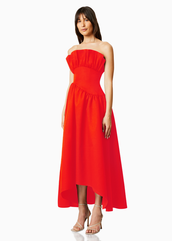Elliatt Laurel Structured Ruffle Red Dress
